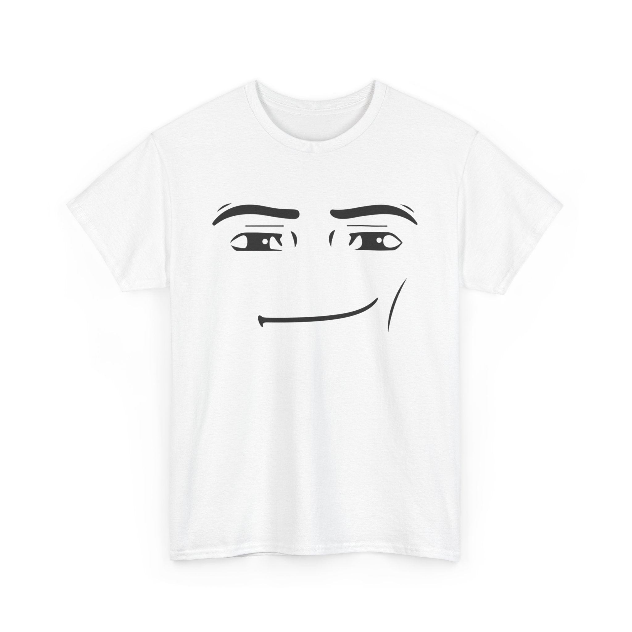 Roblox man Face smiling Graphic Tee – Minimal Meme Expression T-Shirt